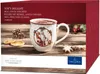 A Villeroy & Boch Toy's Delight mug with Santa and deer design, presented on a wooden surface with pinecones and cookies. Produktbild-Vorschau