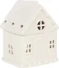 A white ceramic gingerbread house-shaped oil burner. Voir les images du produit