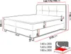 Boxspringová postel 140x200 CAMRIN - šedá + topper Náhled obrázku produktu 7