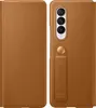 A brown leather phone case for a Samsung Galaxy Z Fold3 is shown from two angles. Produktbild-Vorschau