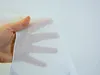 A hand holding a sheer white fabric against a white background. Produktbild-Vorschau