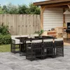 vidaXL 7-tlg. Garten-Essgruppe mit Kissen Schwarz Poly Produktbild-Vorschau 2