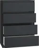 Topeshop M4 CZERŃ, Schwarz, 4 Schublade(n), Partikelbord, Produktbild-Vorschau 2