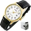 Męski zegarek Casio MTPV002GL-7B2 Gold Leather Japanese Podgląd zdjęcia produktu 11