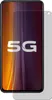 A screen protector is shown on top of a smartphone screen with '5G' displayed. Produktbild-Vorschau