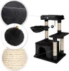 A collage showing a cat tree and close-ups of its materials. Anteprima dell’immagine prodotto