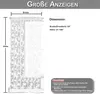A diagram showing how to measure curtains, with text explaining dimensions and notes. Produktbild-Vorschau