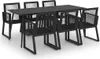 vidaXL 7-tlg. Garten-Essgruppe PVC Rattan Schwarz Produktbild-Vorschau 1