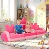 COSTWAY 14 teilige Kindersofa in Kronenform, modulares Produktbild-Vorschau 2