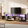 Merax Armoire TV avec LED et portes rabattables, support TV Voir les images du produit 5