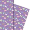 Fröhliches lila Geschenkpapier mit Hasen Kaninchen - Produktbild-Vorschau 2