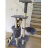 Škrabací strom s žebříkem pro kočky 138 cm XL šedý Náhled obrázku produktu 3