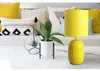 Lampe de table, céramique textile, jaune, H 30 cm Voir les images du produit 4