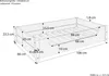 A diagram of a dog bed with dimensions and measurements. Produktbild-Vorschau