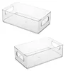 Two clear plastic storage bins with handles are shown against a white background. Náhled obrázku produktu
