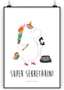 Mr. & Mrs. Panda Bild Einhorn Sekretärin DIN A3 - Weiß - Produktbild-Vorschau 1