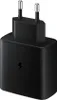 A black Samsung fast charger with a lightning bolt symbol. Produktbild-Vorschau