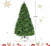 A decorated Christmas tree with dimensions indicated by text overlays. Produktbild-Vorschau