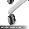 A close-up view of the wheels of a medical trolley. Produktbild-Vorschau