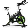 A black and green indoor cycling bike on a white background. Podgląd zdjęcia produktu