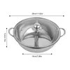 A top-down view of a stainless steel hot pot with a glass lid and a divider. Náhled obrázku produktu