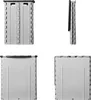 Multiple views of a folded gray trash can with a black handle, presented on a white background. Produktbild-Vorschau