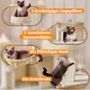 A collage of images showcasing different features of a cat tree, with text overlays describing each feature. Podgląd zdjęcia produktu