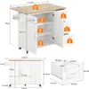 Mobilní kuchyňský stůl z dubového dřeva 137 x 43 (76) x 92 Náhled obrázku produktu 6