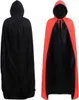 Wendecape mit Kapuze XL 160 cm Schwarz Rot – Langer Umhang Produktbild-Vorschau 1