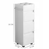 A white storage unit with drawers and a rack. Produktbild-Vorschau