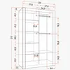 Schwebetürenschrank Kleiderschrank Schrank 120cm Weiß/Weiß Produktbild-Vorschau 5