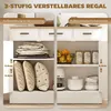 HOMCOM Sideboard mit Stauraum, Kommode mit 2 Schubladen, Produktbild-Vorschau 5