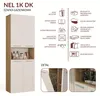 NEL 1K DK Badmeubel met wasmand, eikenhout Artisan / wit Productafbeelding-voorbeeld 7