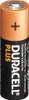 A close-up studio shot of a single Duracell Plus AA battery against a white background. Voir les images du produit