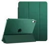 A green iPad case is shown in two configurations: one standing upright and the other lying flat with the iPad inside. Produktbild-Vorschau