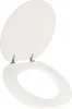A white toilet seat and lid are shown, with the lid open and resting on the seat. Produktbild-Vorschau