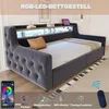 Łóżko tapicerowane Merax sofa rozkładana 90x200cm z Podgląd zdjęcia produktu 2