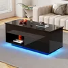 Merax Hochglanz Lift-Top Couchtisch mit LED-Beleuchtung, Produktbild-Vorschau 2