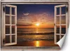 Vlies fototapete Blick aus dem Fenster Meeresstrand Produktbild-Vorschau 1