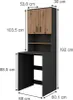 A diagram showing the dimensions of a washing machine cabinet. Voir les images du produit