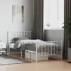 Rám postele s čelem a nohama kovový bílý 90x200 cm Náhled obrázku produktu 2