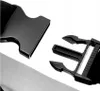 A close-up view of two black plastic buckles, likely for a chest strap or harness, against a white and light gray background. Anteprima dell’immagine prodotto