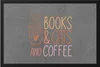 Books, Cats and Coffee Fußmatte Katzenliebhaber Bücherfan Produktbild-Vorschau 1