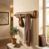 Garderobe Teak Holz 4 Haken L50cm Hakenleiste Recyclingholz Produktbild-Vorschau 3