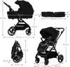 KINDERKRAFT SELECT Poussette combinée Yoxi 2in1 Noir pur Voir les images du produit 12