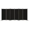 A black, six-panel room divider is shown against a white background. Voir les images du produit