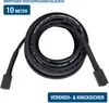 A coiled black high-pressure hose with black connectors on each end, displayed on a white background. Produktbild-Vorschau