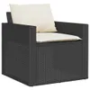 4-tlg. Garten-Sofagarnitur mit Kissen Schwarz Poly Rattan Produktbild-Vorschau 3