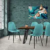 ML-Design 4er Set Esszimmerstuhl mit Rückenlehne, Petrol, Produktbild-Vorschau 7