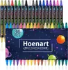 36 Farben Dual Tip Acrylstifte Wasserfest für Holz Leinwand Produktbild-Vorschau 1